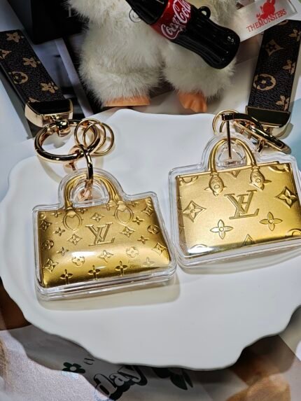 gold key chain bag